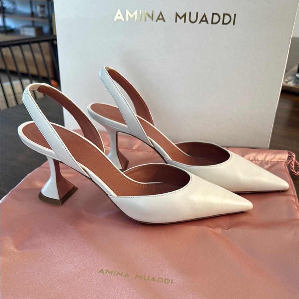 Amina Muaddi Holli Slingback Pumps 70